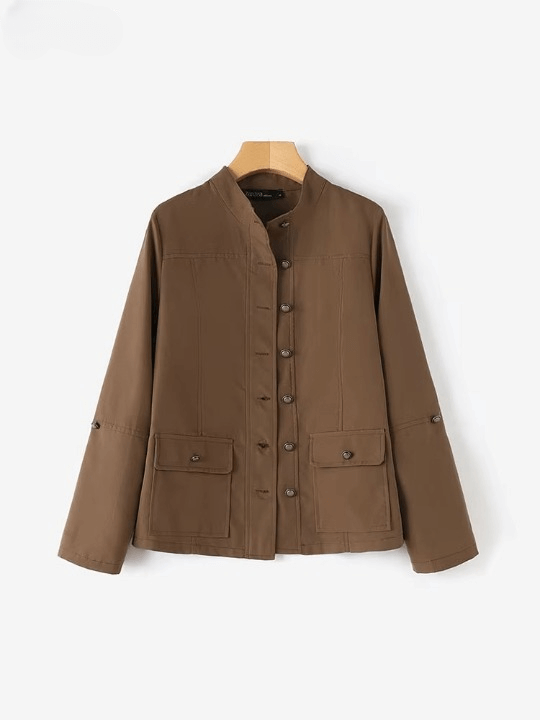 Jaqueta Feminina Casual Marrom 4