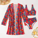 Conjunto Biquíni e Saída de Praia Vermelho 06