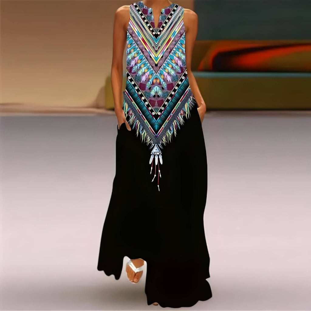 Vestido Longo Azul e Branco 14