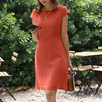 Vestido Curto Casual Laranja 2~