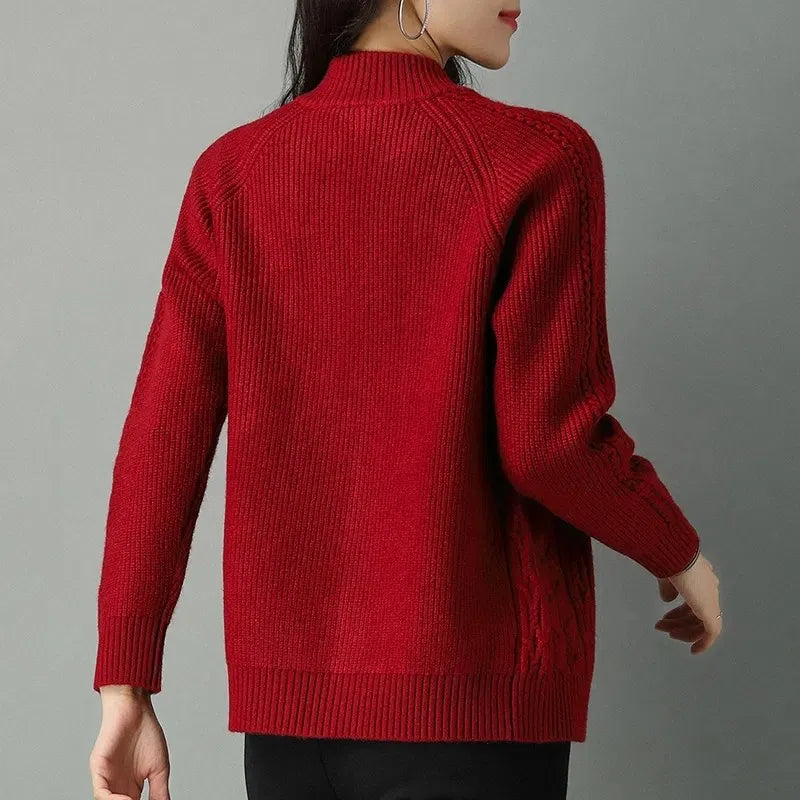 Cardigan Feminino Trançado Vermelho 4