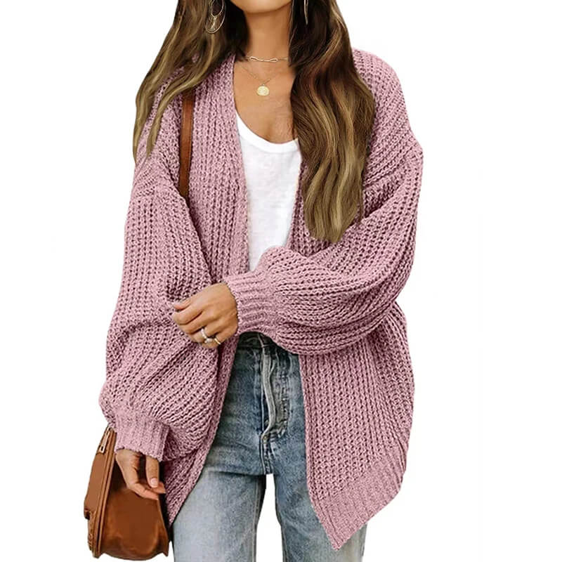 Cardigan Alongado Ponto Aberto Rosa 6