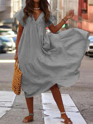 Vestido Mídi Casual Cinza 1