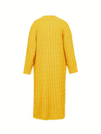 Cardigan Longo Ponto Aberto Amarelo 8