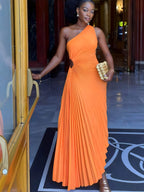 Vestido Longo Elegante Laranja 1