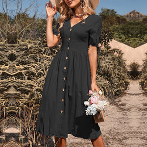 Vestido Mídi com Abotoamento Preto 6