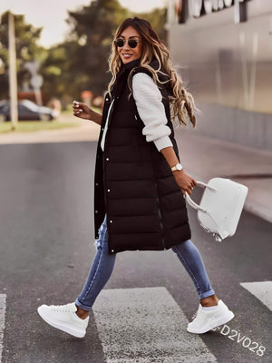 Colete Feminino Puffer Longo Preto 1