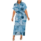 Vestido Longo com Abotoamento Azul 7