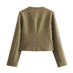 Casaco Feminino Casual Cáqui 02
