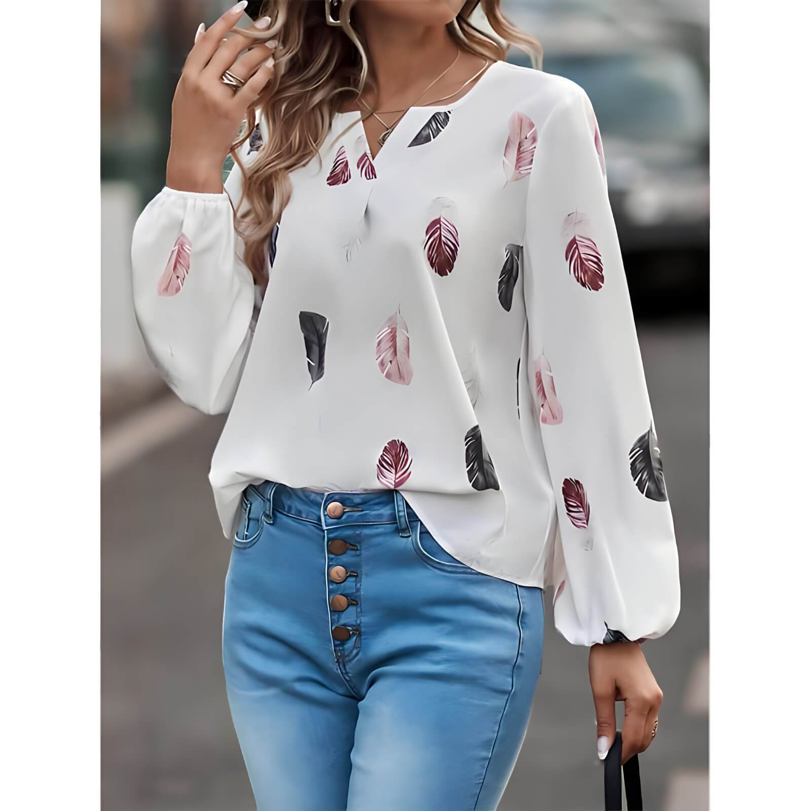Blusa Casual de Chiffon Branco 2