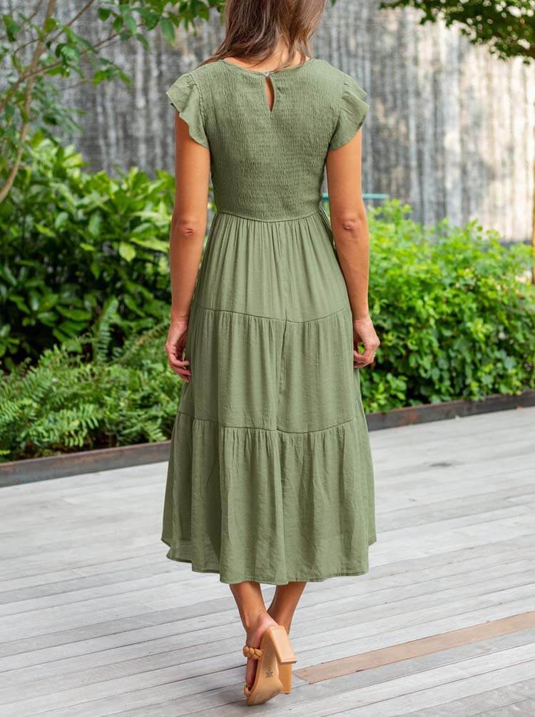 Vestido Mídi de Lástex Verde 4