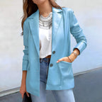 Jaqueta Feminina Alongada Azul Claeo 4