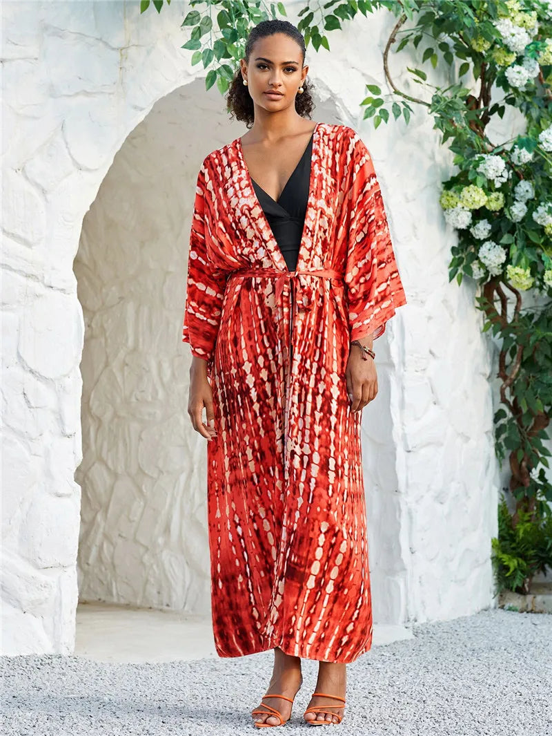 Saída de Praia Kimono Vermelho 02