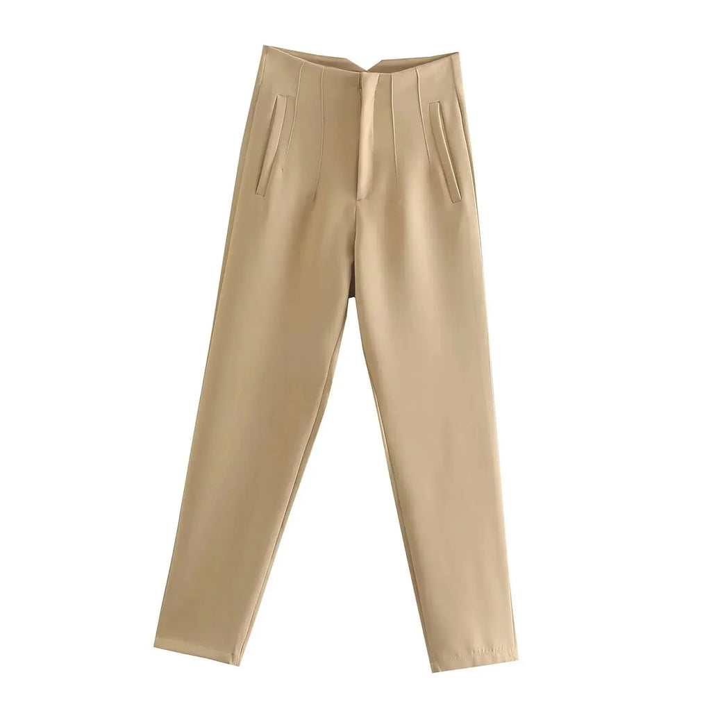 Calça Feminina Elegante Cáqui 6
