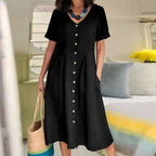 Vestido Mídi com Abotoamento Preto 4