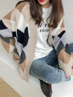 Cardigan Feminino Oversized Bege 2