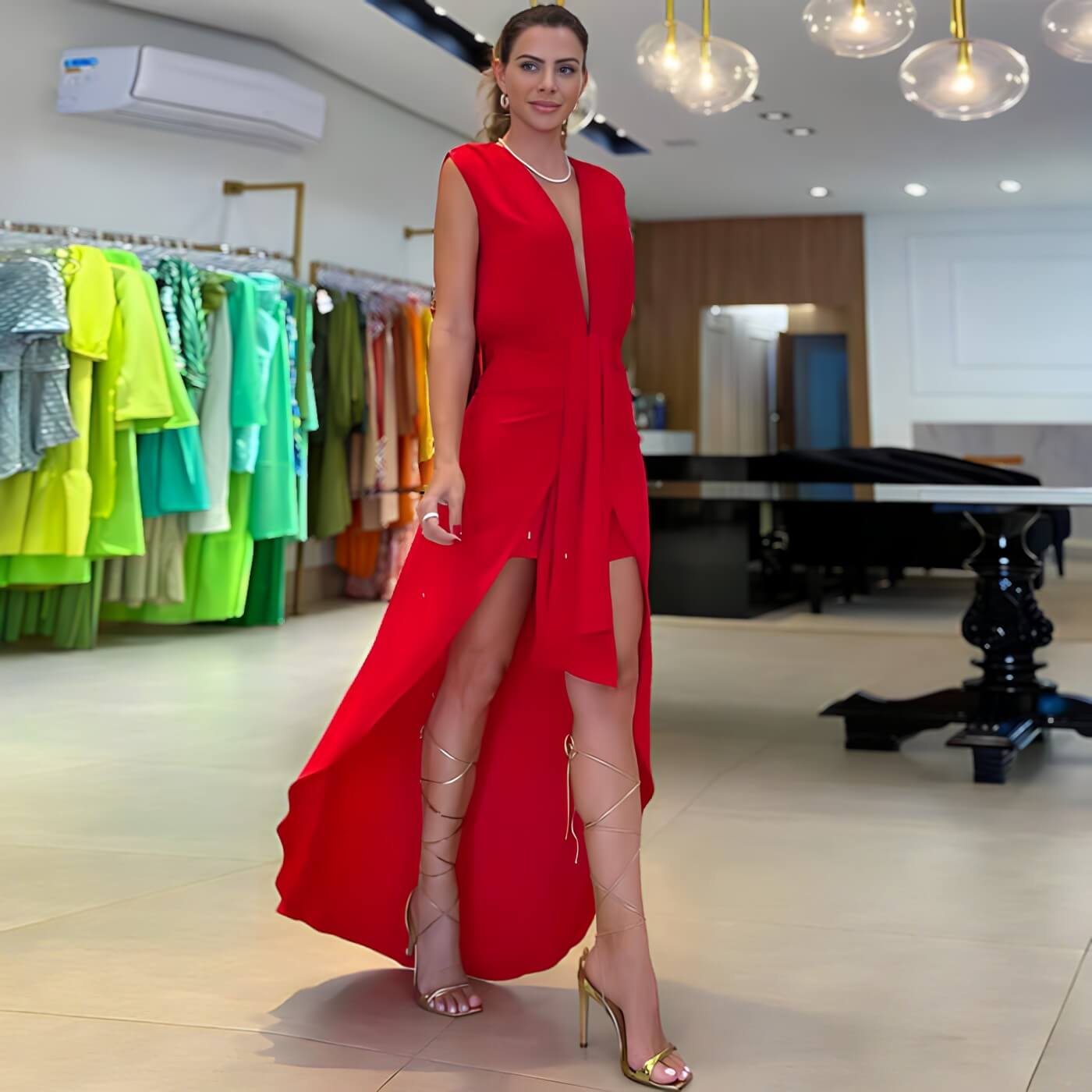 Vestido Mídi Vermelho 3