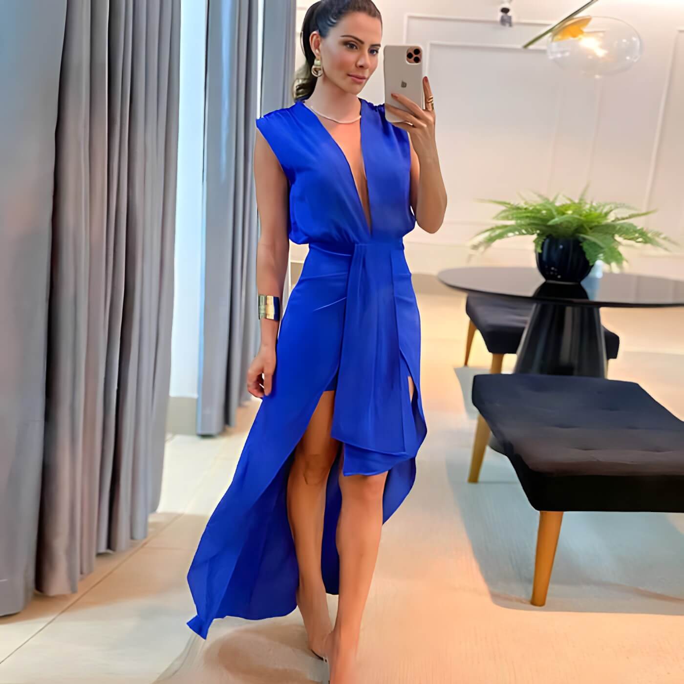 Vestido Mídi Azul 5