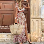 Vestido Longo com Cinto Bege 4