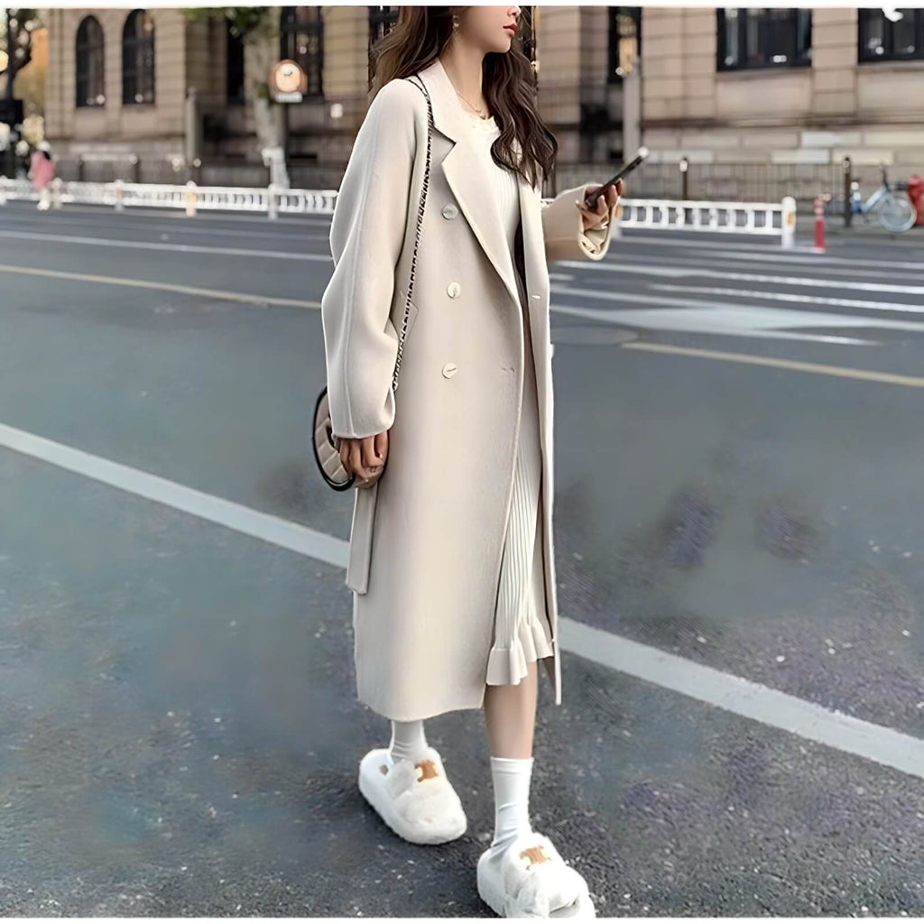 Casaco Feminino Longo de Lã Batida Isidro