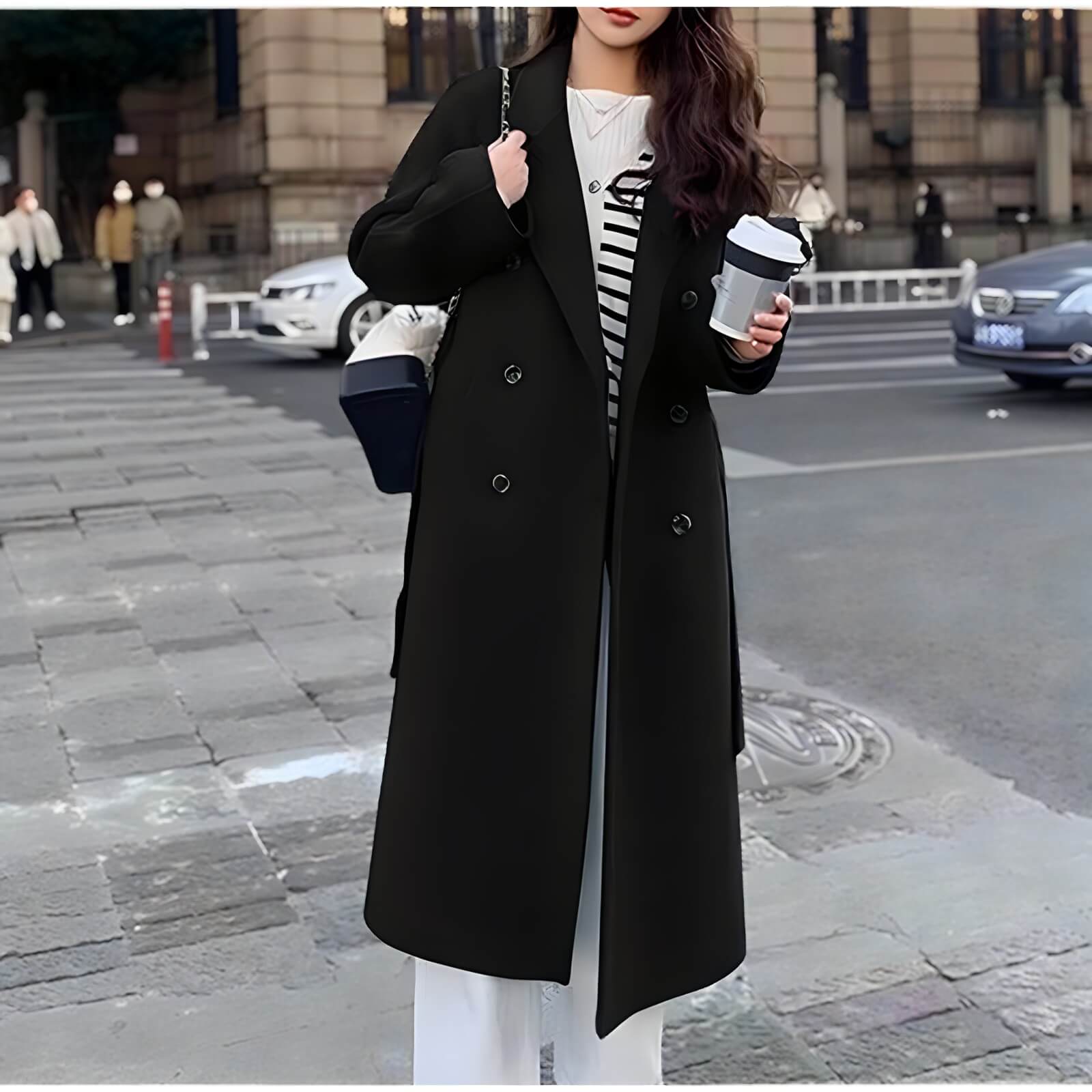 Casaco Feminino Longo de Lã Batida Isidro