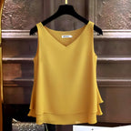 Blusa Regata de Chiffon Amarelo 1