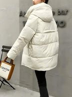 Jaqueta Feminina de Parka Branco 4