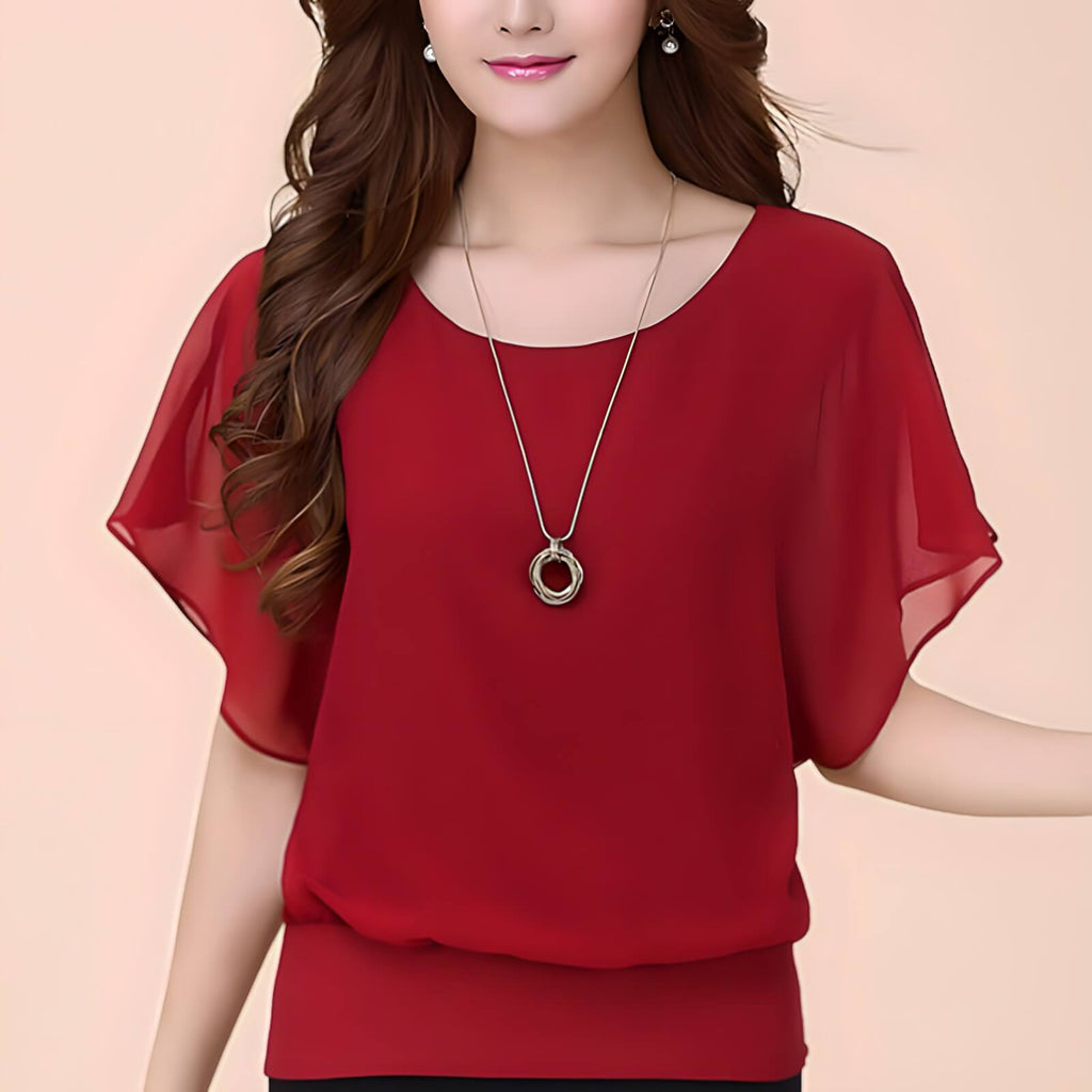 Blusa de Chiffon Vermelho 4