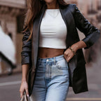 Jaqueta Feminina Alongada Preto 3