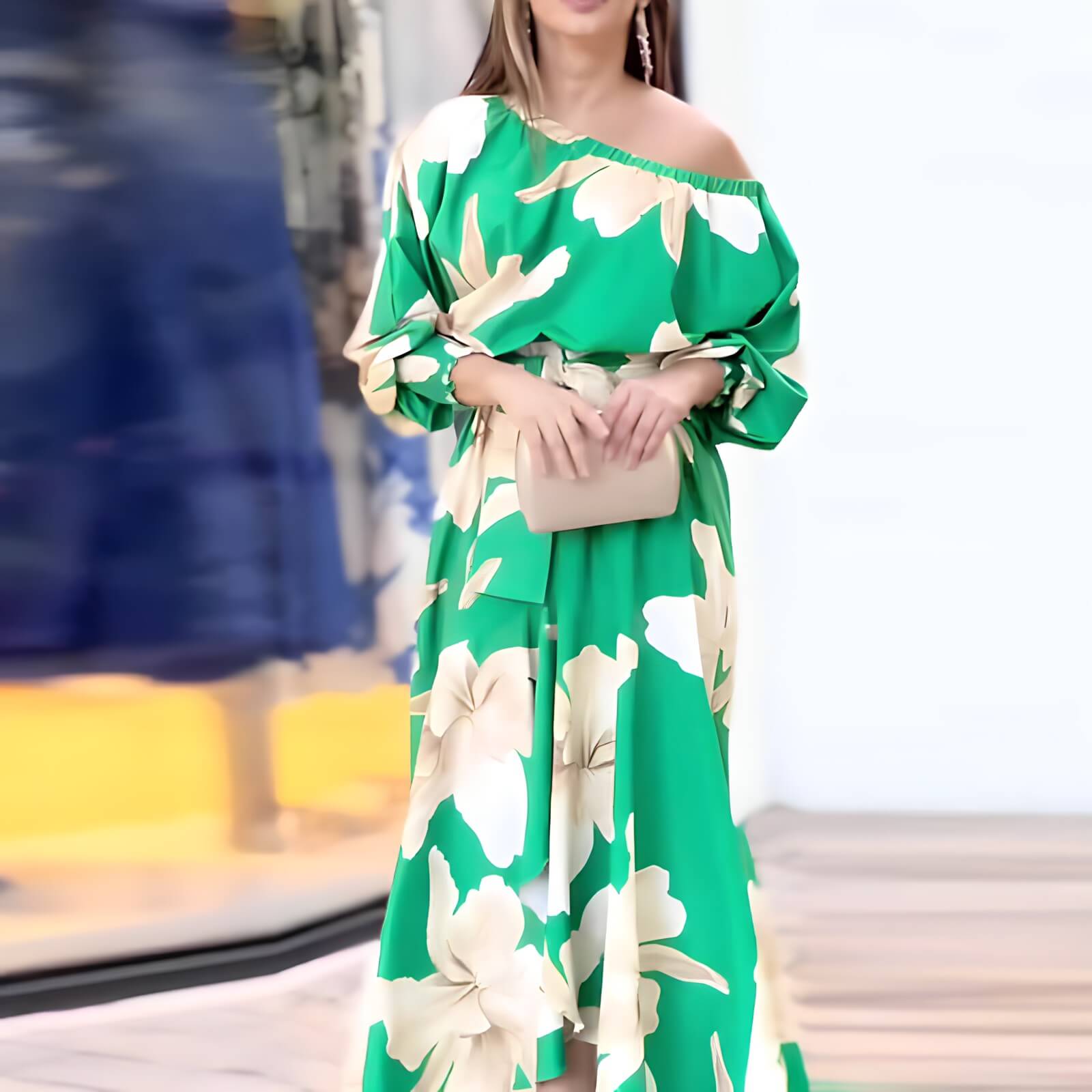 Vestido Longo Casual Verde Estampado 7