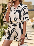 Conjunto Curto Bege e Preto 2