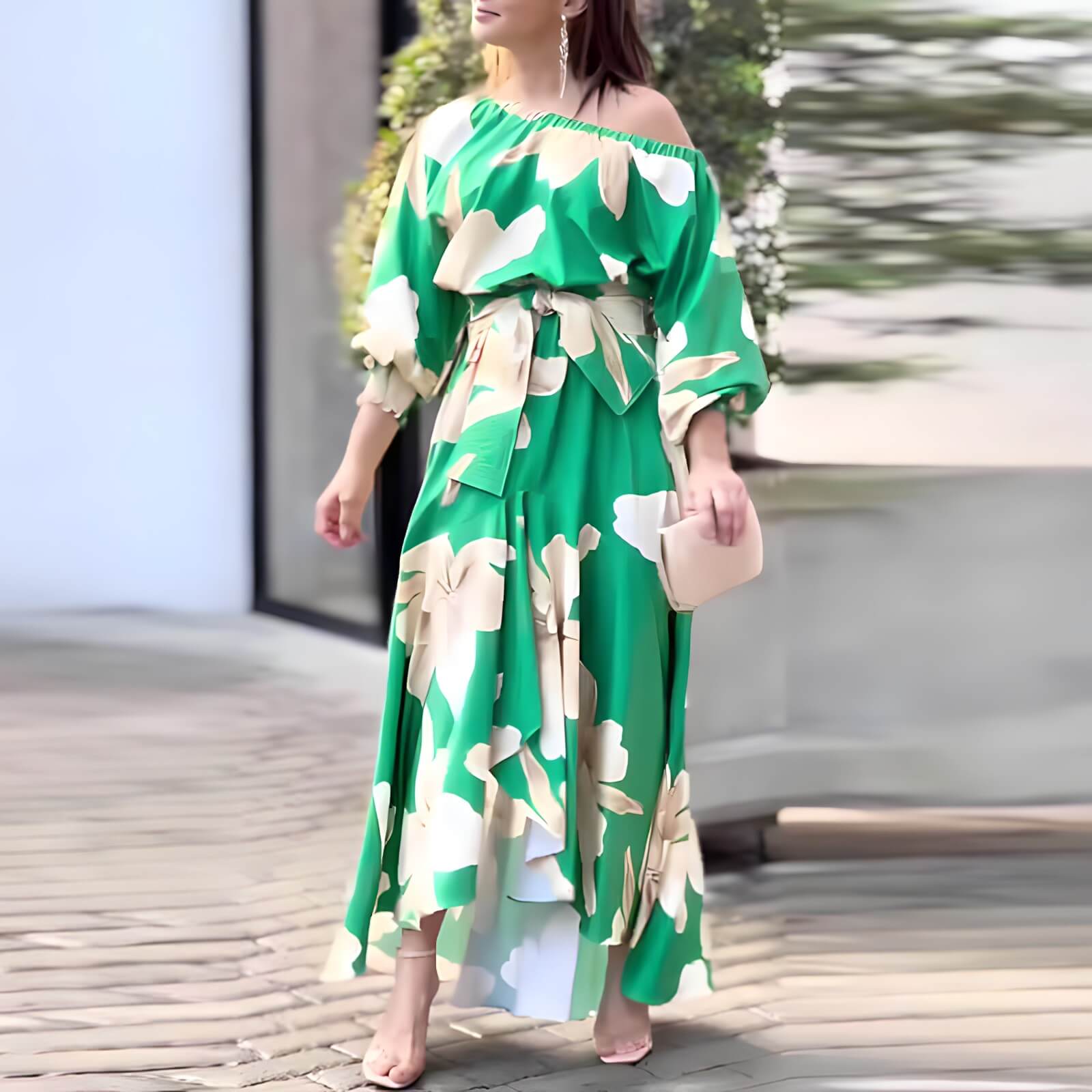 Vestido Longo Casual Verde Estampado 6