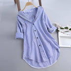 Camisa Feminina Alongada Azul 2