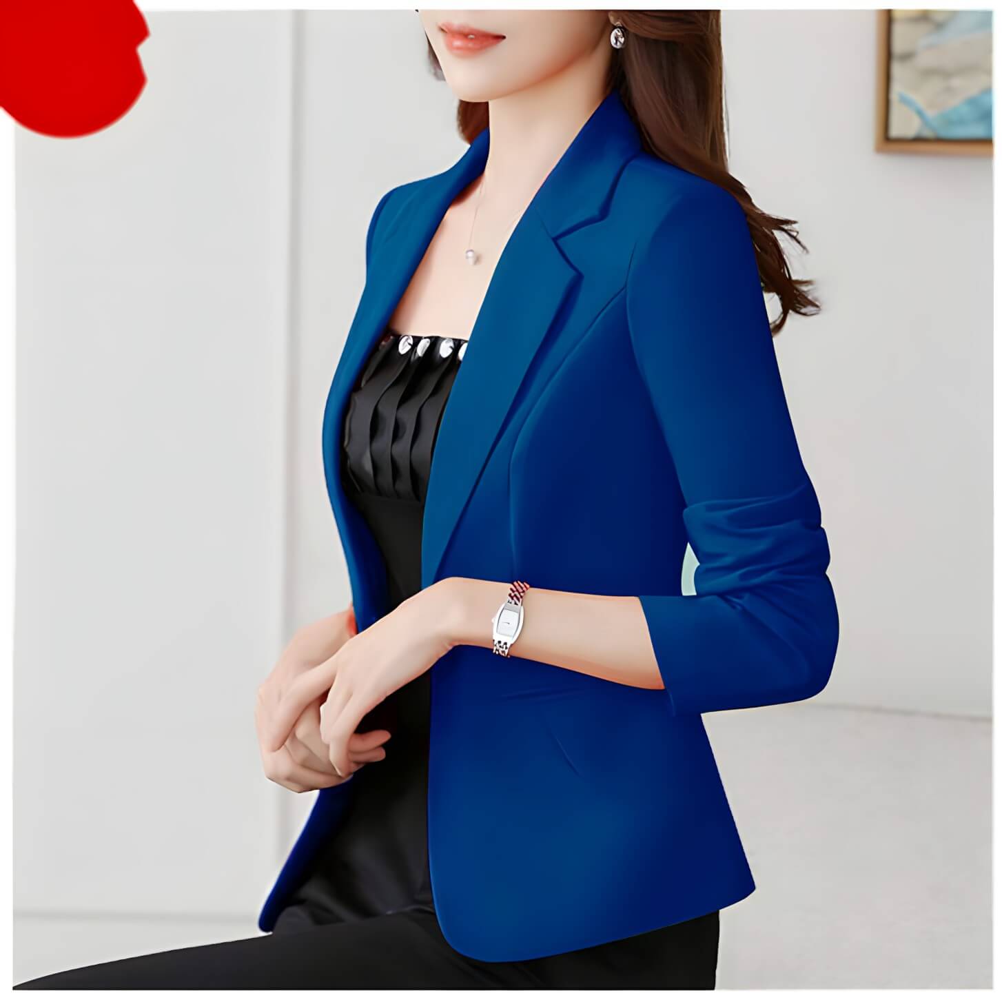 Blazer Casual de Alfaiataria Azul 5