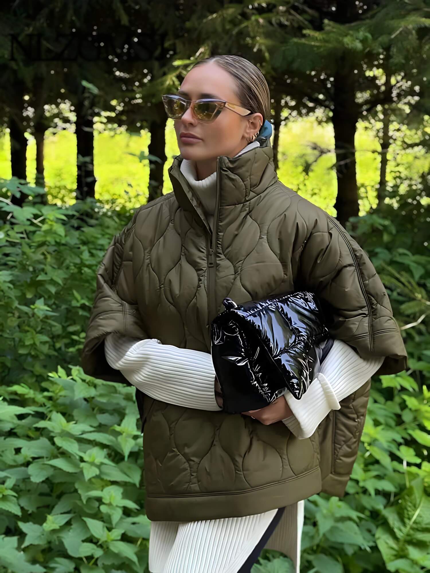 Jaqueta Feminina Puffer Verde Militar 1