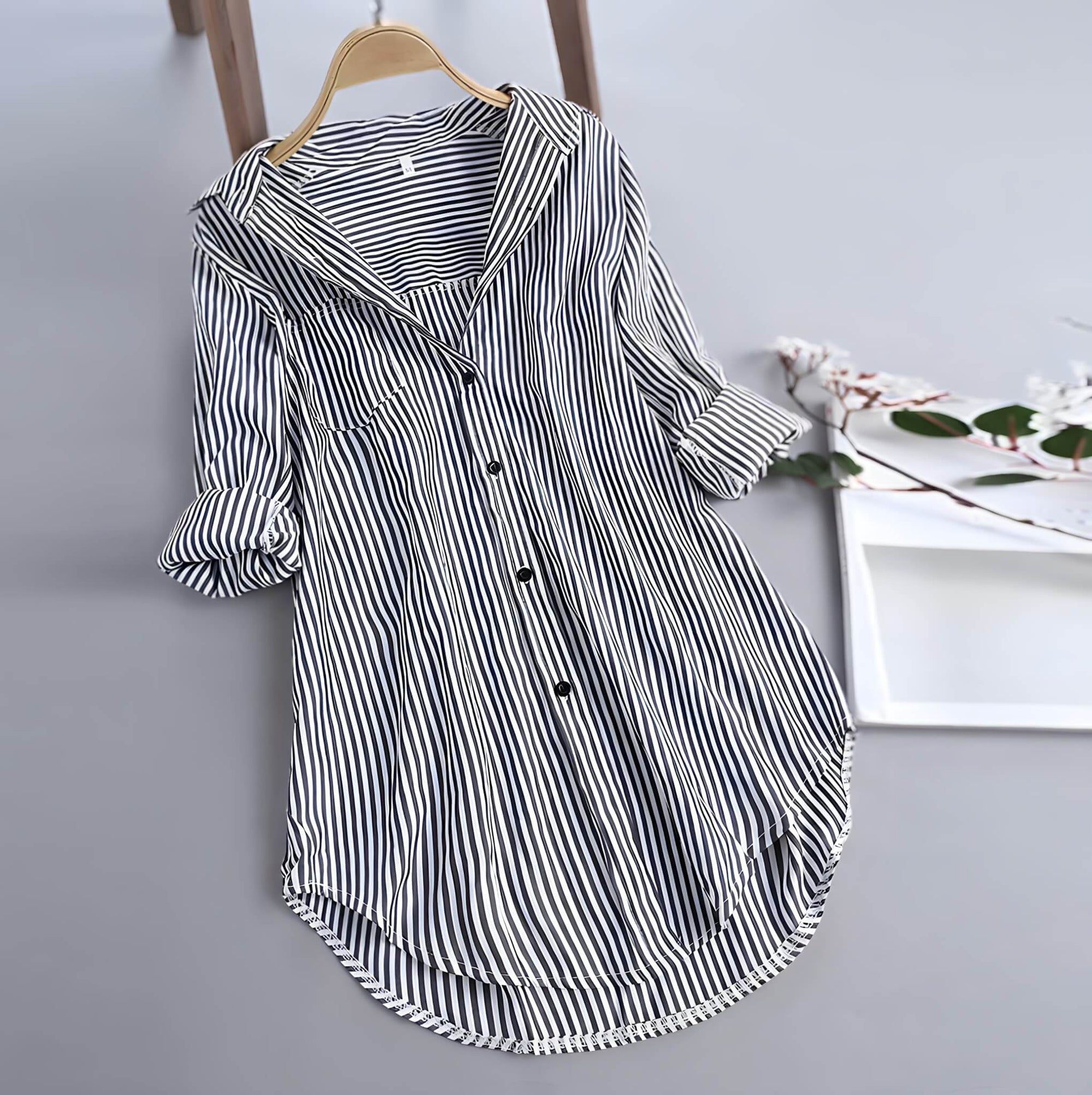 Camisa Feminina Alongada Preto 1