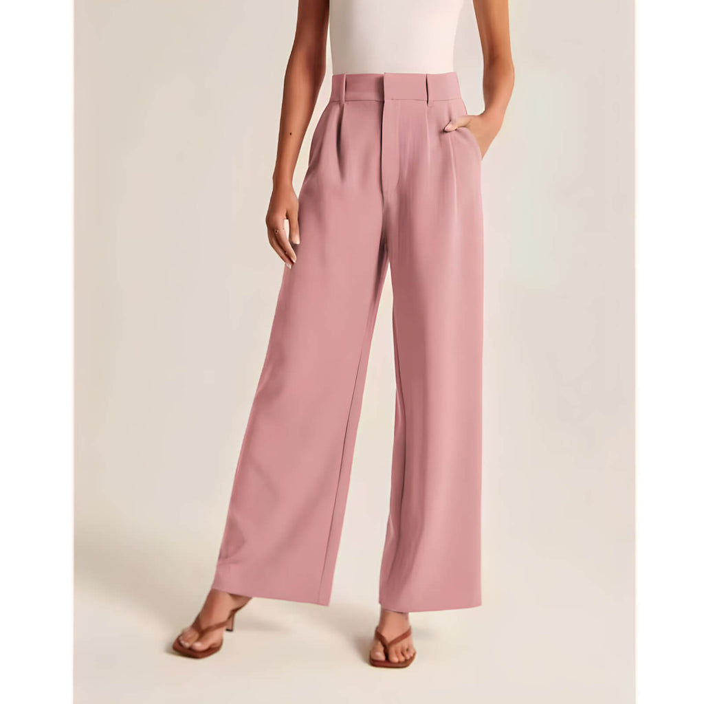 Calça Feminina Wide Leg de Alfaiataria Rosa 8
