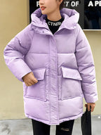 Jaqueta Feminina de Parka Lilás 10