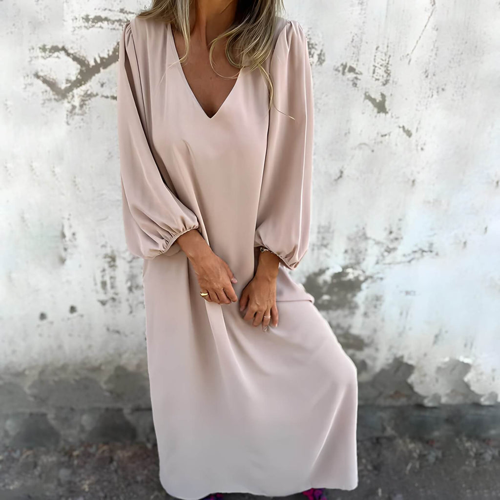 Vestido Longo Casual Bege 17