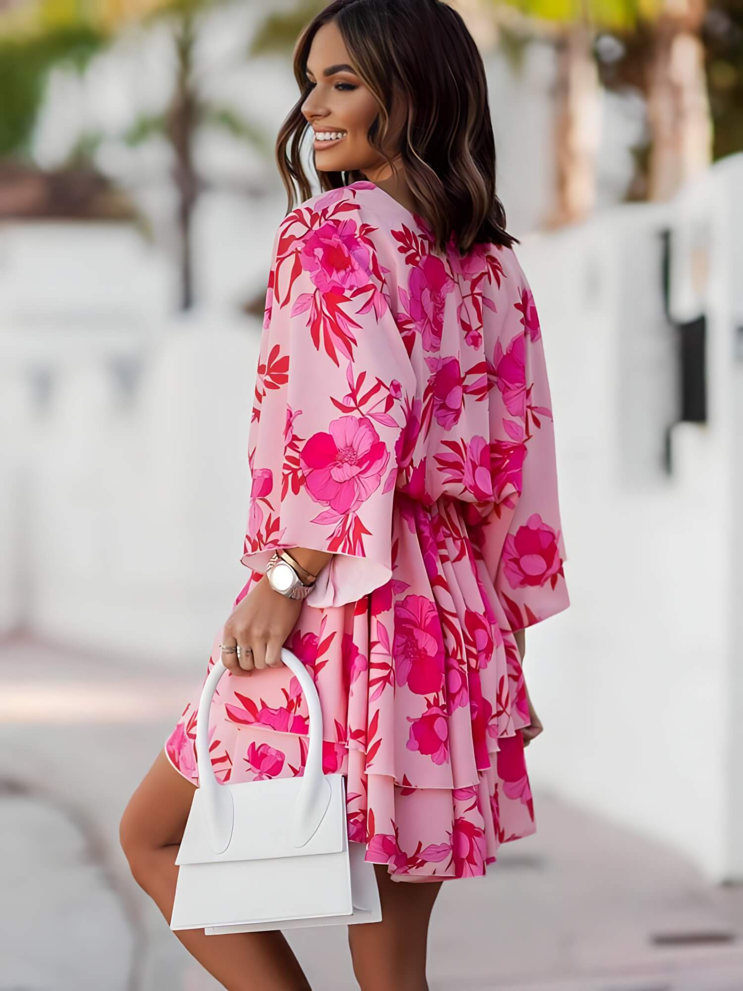 Vestido Curto de Chiffon Haliarte