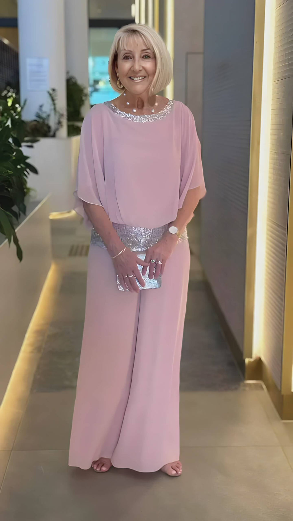 Conjunto de Chiffon Rosa 1