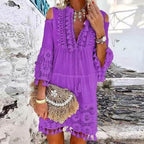 Vestido Curto Rendado Siena Roxo / P 63