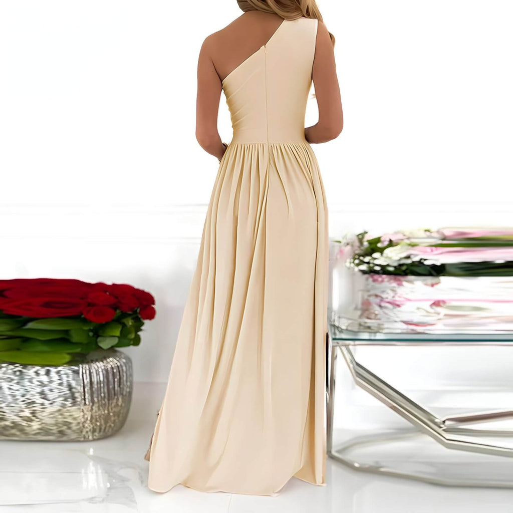 Vestido Longo Elegante Bege 6