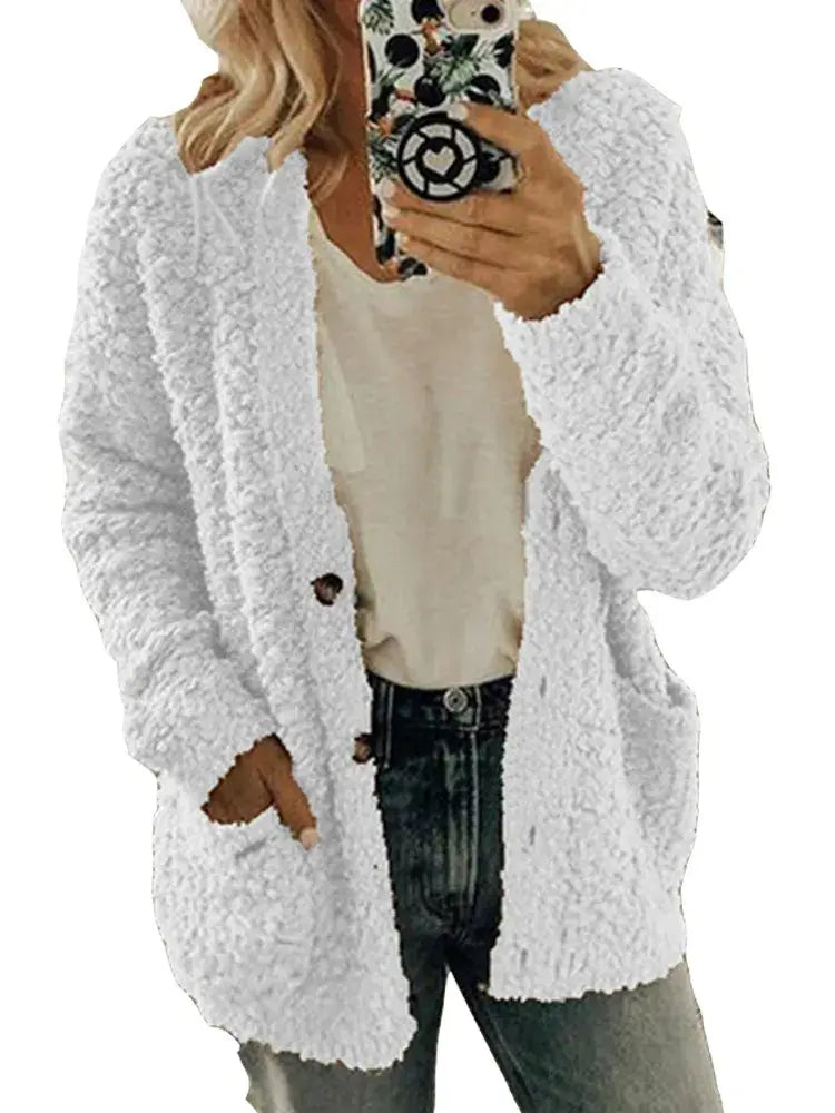Casaco Feminino de Lã Branco 4