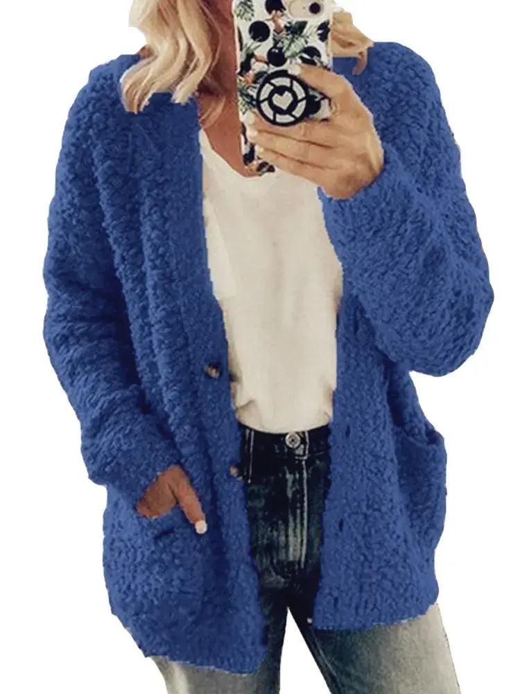 Casaco Feminino de Lã Azul 5