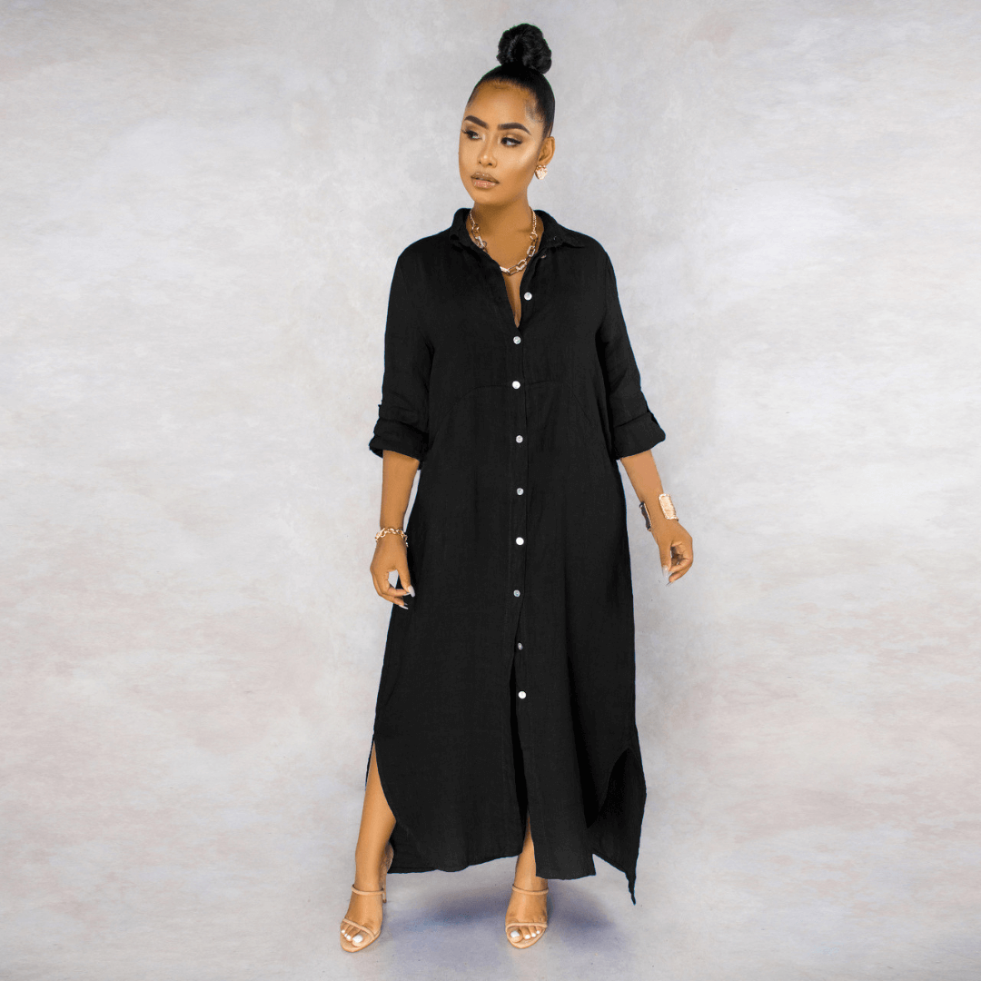 Vestido Longo de Linho Feminino