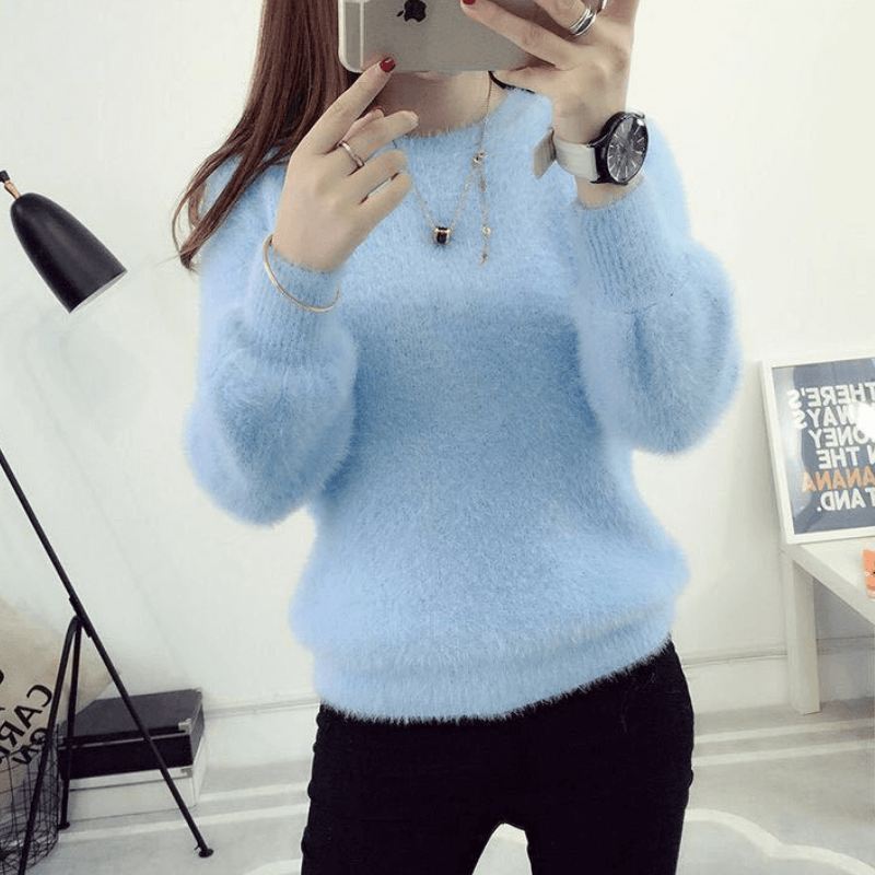 Suéter Feminino Felpudo Azul 4