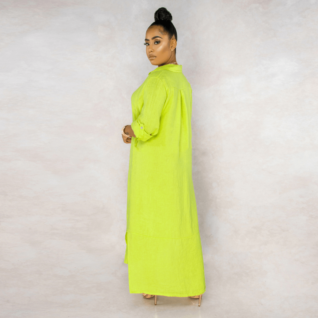 Vestido Longo de Linho Feminino