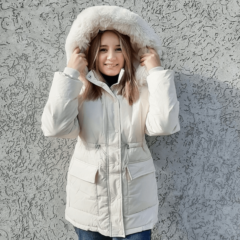 Jaqueta Feminina de Parka Bege 6