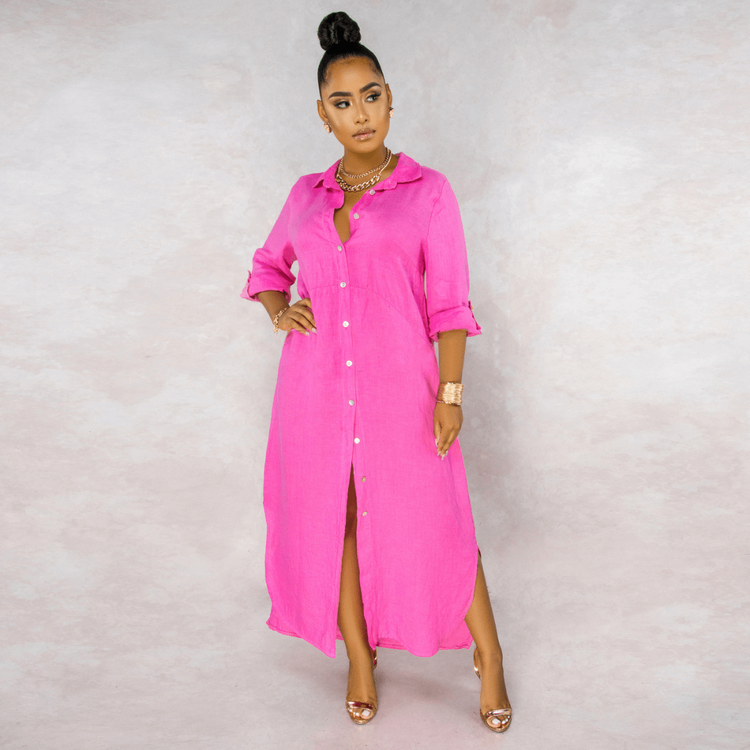 Vestido Longo de Linho Feminino